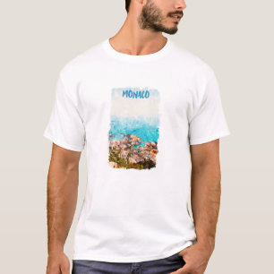 T-shirt Blue Monaco Ocean View Peinture