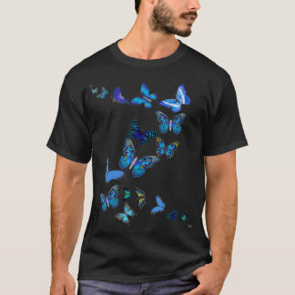 T-shirt Blue Morpho Butterfly Swarm 