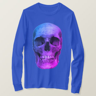 T-shirt Blue Pop Art Retro Crâne stylé