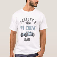 Blue Race Pit Crew Papa Birthday Shirt