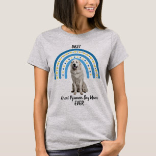 T-shirt Blue Rainbow Best Great Pyrenees Chien Maman