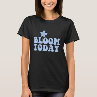 T-shirt Blue Retro “Bloom Today” Flower Design