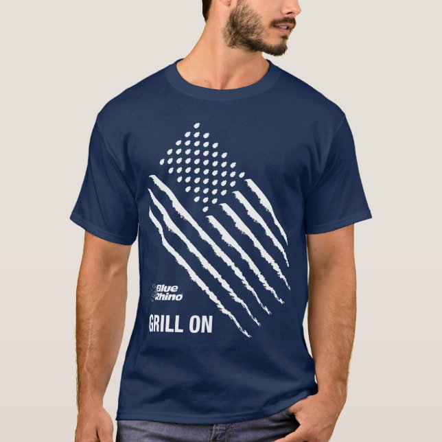 T-shirt Blue Rhino "American Flag : Grill On" Hommes (Devant)