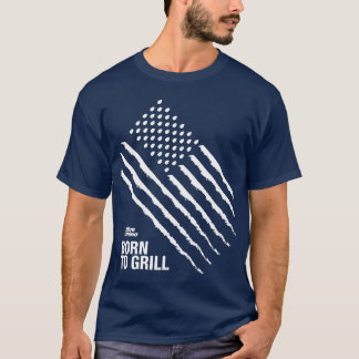 T-shirt Blue Rhino "American Flag : Né pour Grill" Hommes