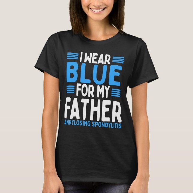 T-shirt Blue Ribbon Ankylose Spondylitis Sensibilisation P (Devant)