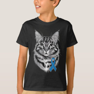 T-shirt Blue Ribbon Support Diabète Sensibilisation Chat P