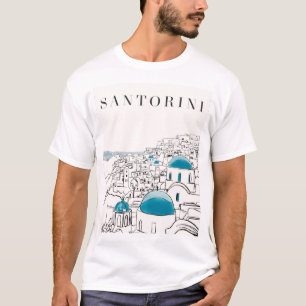 T-shirt Blue Santorin Grèce
