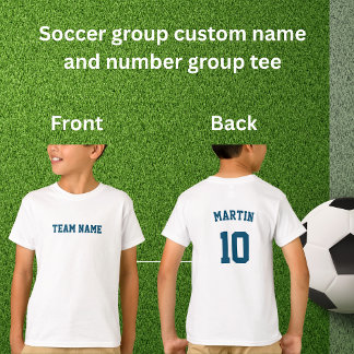 T-shirt Blue Soccer nom de l'équipe numéro personnalisé gr