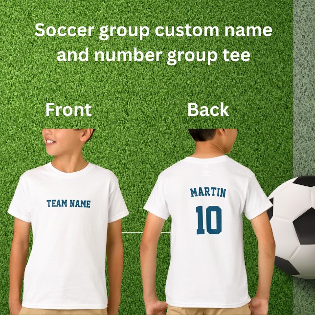T-shirt Blue Soccer nom de l'équipe numéro personnalisé gr (Créateur téléchargé)