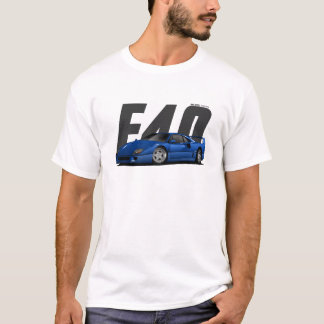 T-shirt Blue Sports Super Voiture Retro F40 F-40