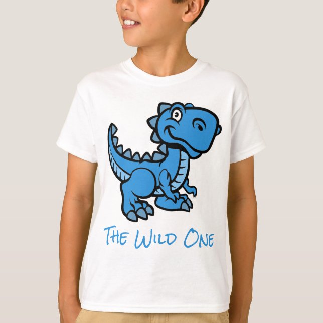 T-shirt Blue T Rex Dinosaur Nom personnalisé (Devant)