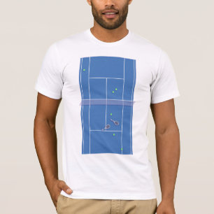T-shirt Blue Tennis Court Preppy Joueur de tennis moderne