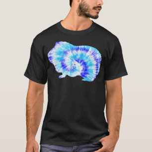 T-shirt Blue Tie Dye Guinée Pig Hippie Amoureux des animau