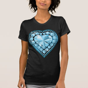 T-shirt Blue Topaz Gem Heart