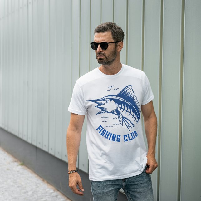 T-shirt Blue Vintage Fishing Club (Créateur téléchargé)