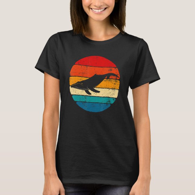 T-shirt Blue Whale, Whale Lover, Whale Art, Retro Whale (Devant)