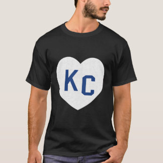 T-shirt Blue White Kansas City Kc Heart Love Kansas City L