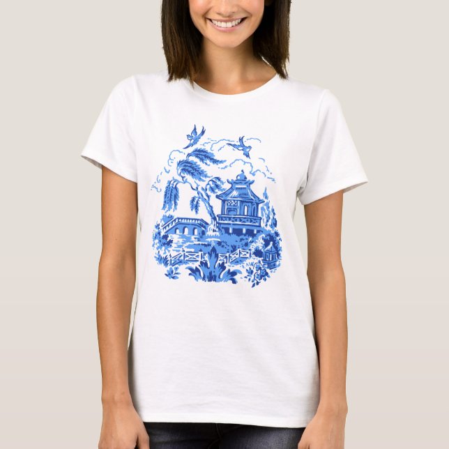 T-shirt Blue Willow China Design (Devant)