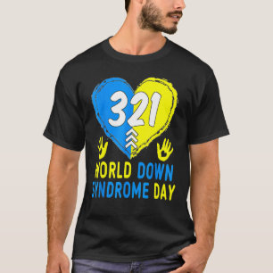 T-shirt Blue Yellow Heart 21 World Down Syndrome Sensibili