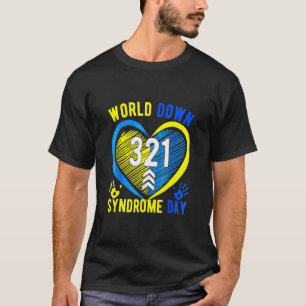 T-shirt Blue Yellow Heart 21 World Down Syndrome Sensibili