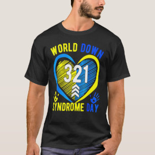 T-shirt Blue Yellow Heart 21 World Down Syndrome Sensibili