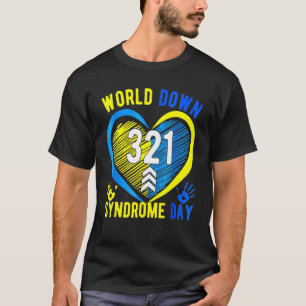 T-shirt Blue Yellow Heart 21 World Down Syndrome Sensibili