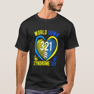 T-shirt Blue Yellow Heart 21 World Down Syndrome Sensibili