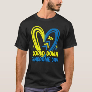 T-shirt Blue Yellow Heart 21 World Down Syndrome Sensibili