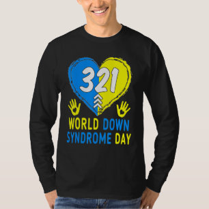 T-shirt Blue Yellow Heart 21 World Down Syndrome Sensibili
