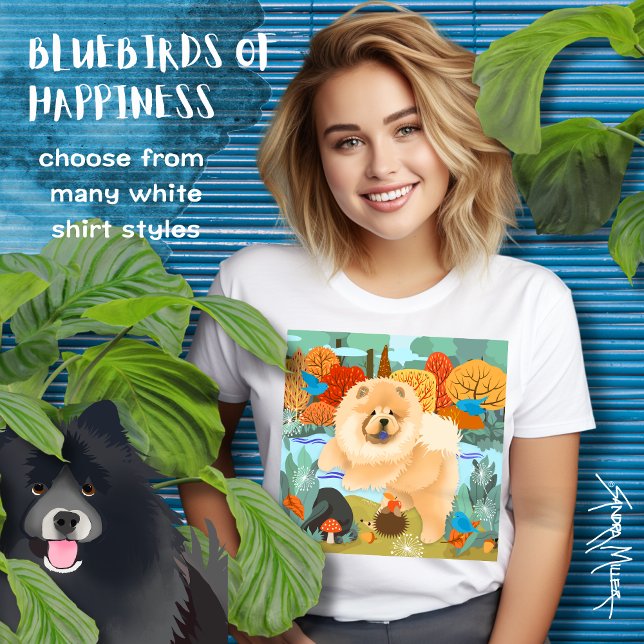 T-shirt BLUEBIRS DU BONHEUR Chow Style chemise blanche (Créateur téléchargé)