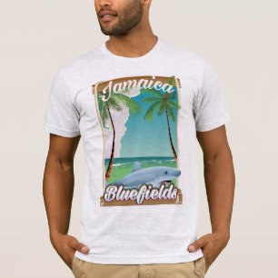 T-shirt Bluefields, affiche de vacances à la plage en Jama