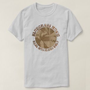 T-shirt Bluegrass Musique Réels Musiciens Seulement Joueur