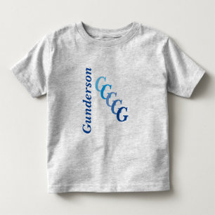 T-Shirt - BlueName and Staggered Initials