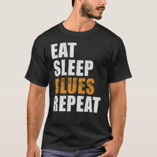 T-shirt Blues Manger Sleep Blues Répéter