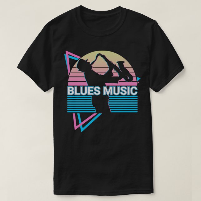 T-shirt Blues Music Retro (Design devant)