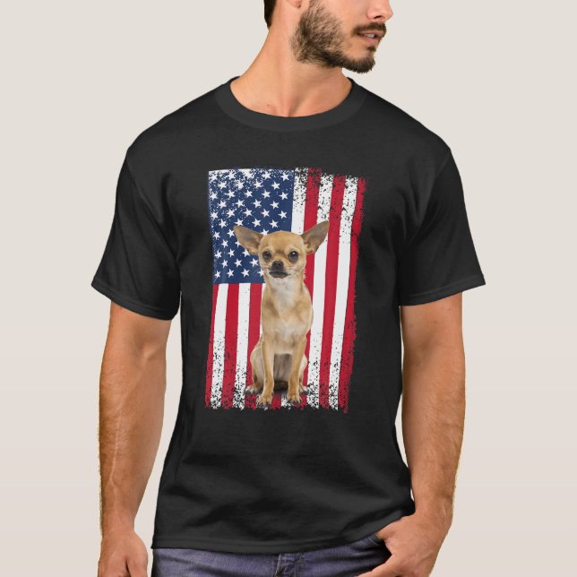 T-shirt Bluetick Coonhound 4E Juillet American Flag Chien (Devant)