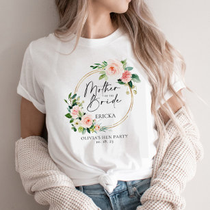 T-shirt Blush Floral Wreath Mère De La Mariée