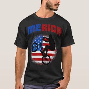T-shirt BMX American Flag 4 juillet Bike Patriotic Meric