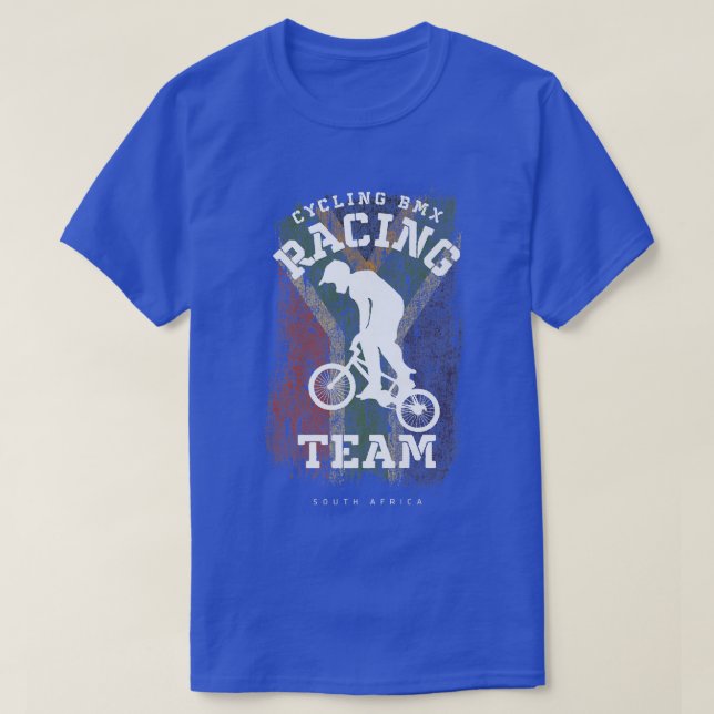 T-shirt BMX Vélo Afrique du Sud Drapeau Vélo Course cyclis (Design devant)
