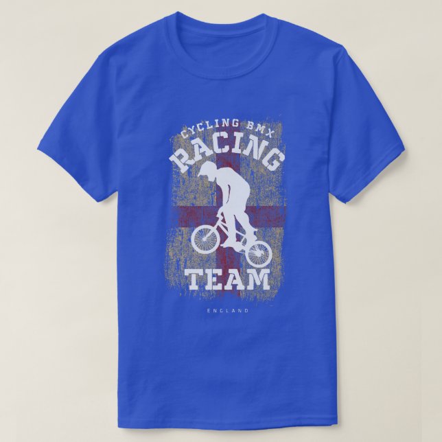 T-shirt BMX Vélo Angleterre Drapeau Vélo Vélo Course BMX 2 (Design devant)