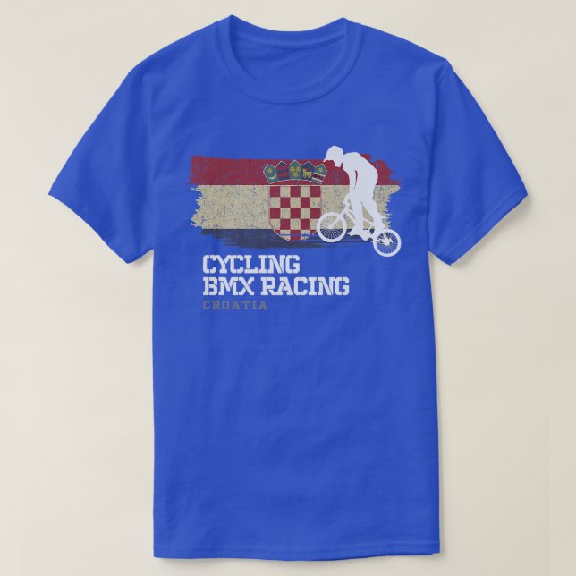 T-shirt BMX Vélo Croatie Drapeau Vélo Course BMX 2 (Design devant)