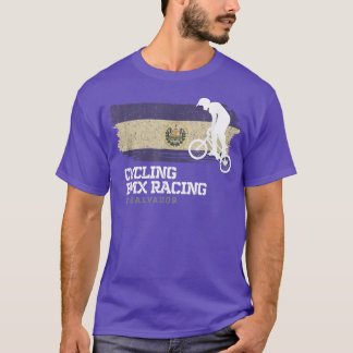 T-shirt BMX Vélo El Salvador Drapeau Vélo Vélo Course BM