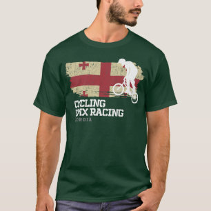 T-shirt BMX Vélo Georgia Drapeau Vélo Course BMX 3