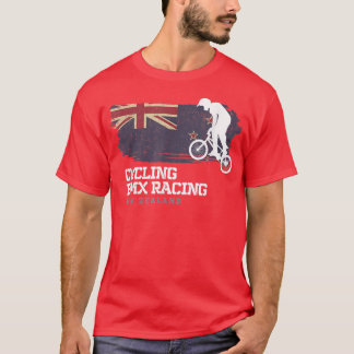 T-shirt BMX Vélo Nouvelle-Zélande Drapeau Vélo Vélo Course