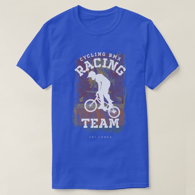 T-shirt BMX Vélo Sri Lanka Drapeau Vélo Course BMX (Design devant)
