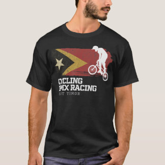 T-shirt BMX Vélo Timor Oriental Drapeau Vélo Vélo Course B