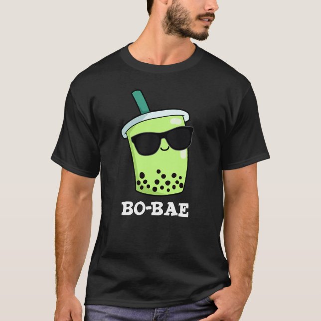 T-shirt Bo-bae Funny Boba Tea Pun Dark BG (Devant)
