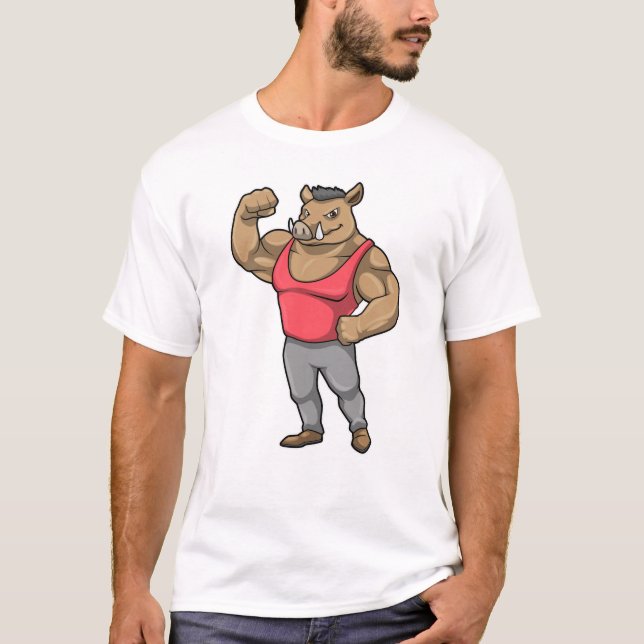 T-shirt Boar Bodybuilder Muscles Bodybuilding (Devant)