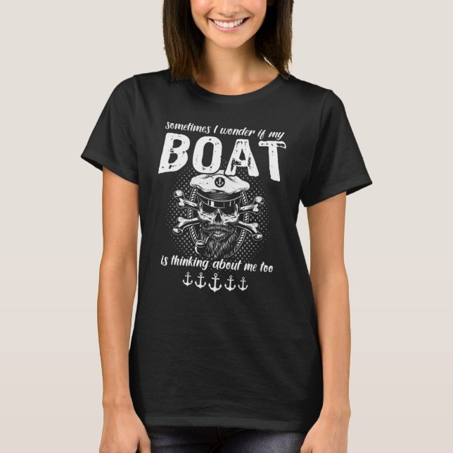 T-shirt Boat Sports Boat Captain's Hat Sailing Boat Motor  (Devant)