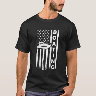T-shirt Boating vintage USA american flag distress style a